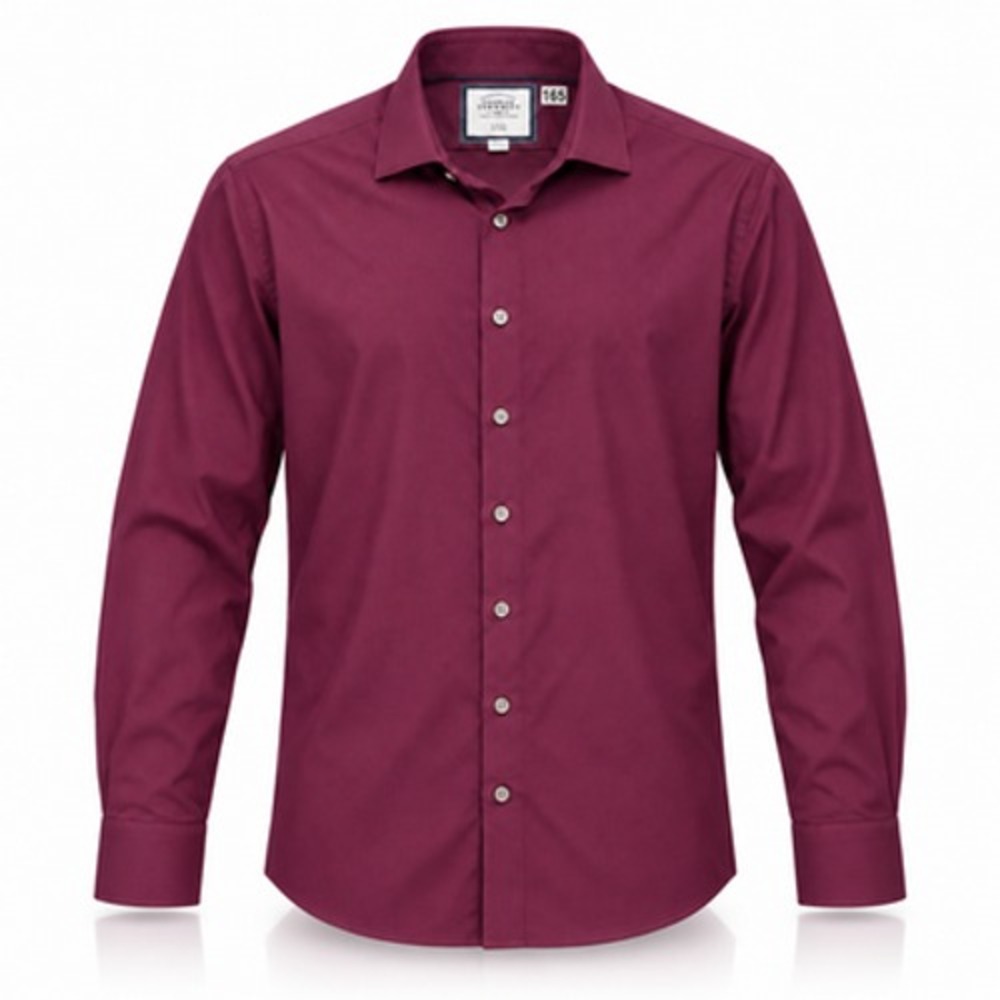 Charles Tyrwhitt Dress Shirt Mens 17/37 Red Slim Fit Non Iron Cotton